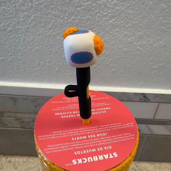 Starbucks Dia De Los Muertos 2024 Ombre Tumbler 24oz /sugar skull topper - Picture 7 of 8